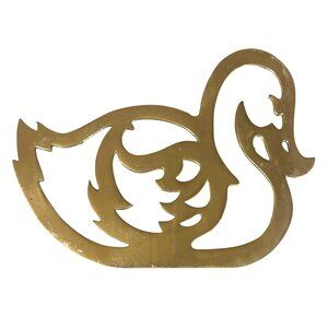 Country Classic 1981 Maleck Solid Brass Duck Trivet Hot Pad Wall Hanging